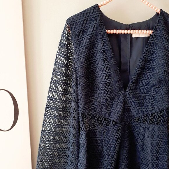 NWT Keepsake the Label navy blue lace-like long sleeve romper, M - Picture 10 of 10